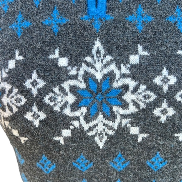 Neve Designs Snowflake Fair Isle Nordic 1/4 Zip Knit Wool Ski Sweater Large GUC - Picture 9 of 16